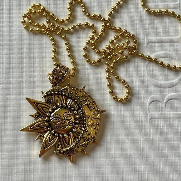 Moon and Sun Pendant Necklace #1115 - Picture 7 of 8